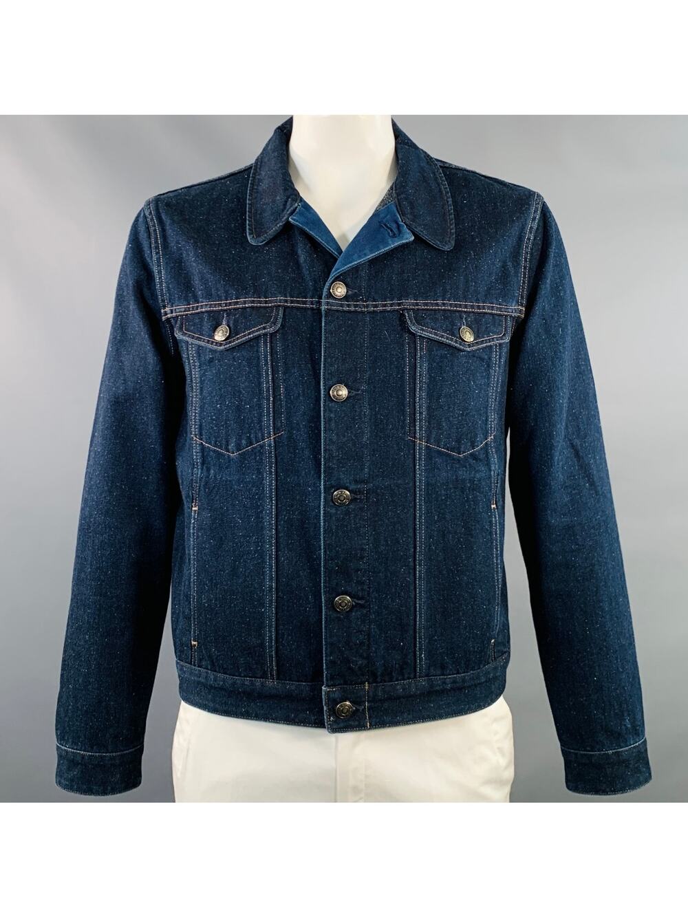 LEVI'S MADE & CRAFTED Size XL Indigo Denim Contrast Stitch Trucker Jacket